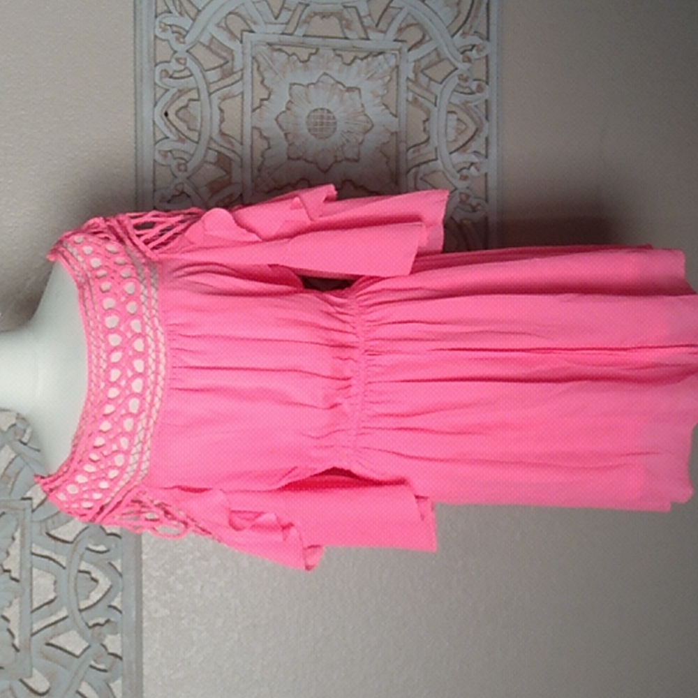 👗 Si Style | Womans | Pink 3/4 Sleeve Dress